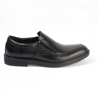 Genuine Leather Moc Toe Loafers - Black